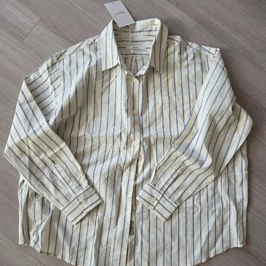 [BUNJANG] Aube Ue Striped Cotton Shirt / Aube Ue 스트라이프 셔츠