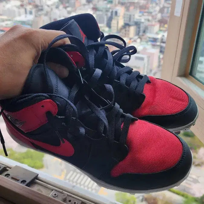 [BUNJANG] Jordan 1 Retro MCS High Top Baseball Cleats Black/Red / 조던 1 하이 블랙/레드 징 스파이크화 Jordan 1 Retro MCS