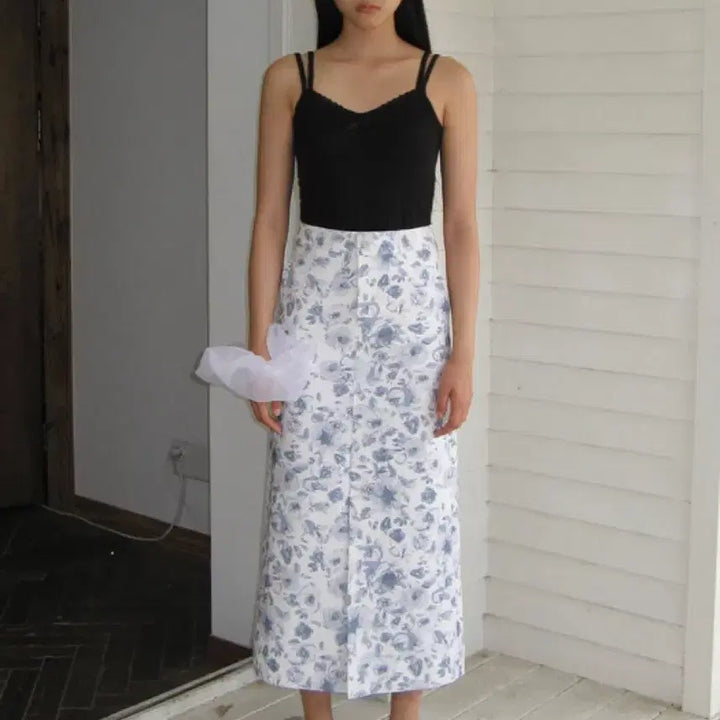 [BUNJANG] SINOON Rose Print Long Skirt / 새상품 시눈  로즈프린트 스커트