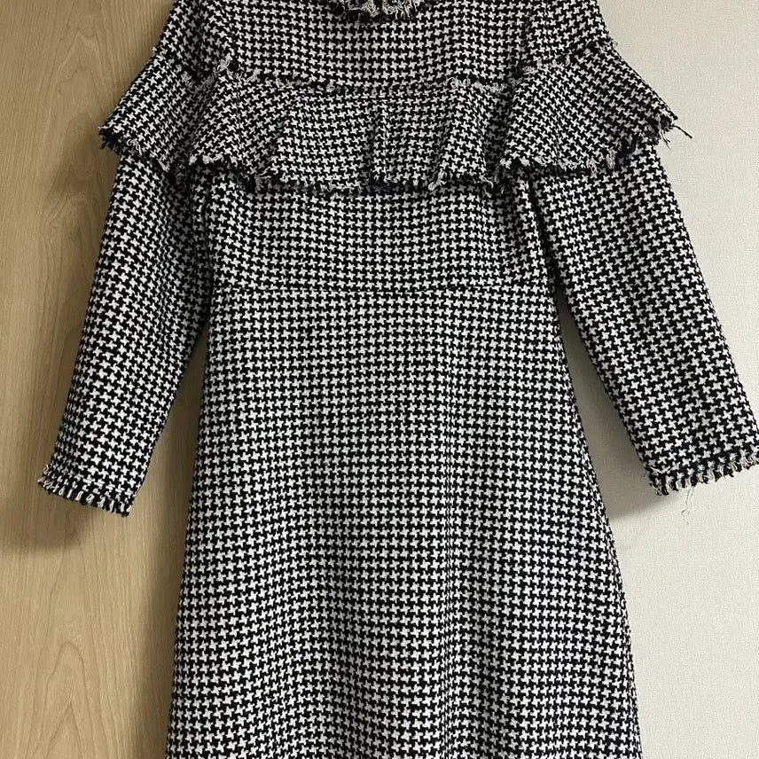 [BUNJANG] Zara Houndstooth Ruffle Dress XS / ZARA 하운드투스 러플 원피스 XS