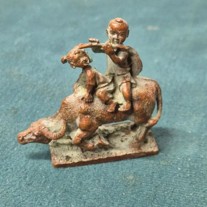 [BUNJANG] Water Buffalo Playing Instruments Miniature Bronze Statue / (목동)물소탄아이들(미니,동)