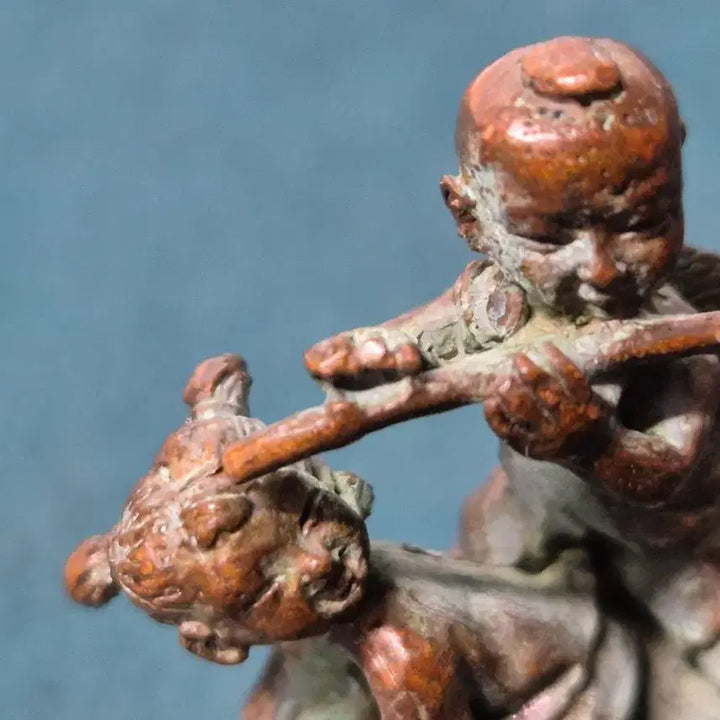 [BUNJANG] Water Buffalo Playing Instruments Miniature Bronze Statue / (목동)물소탄아이들(미니,동)