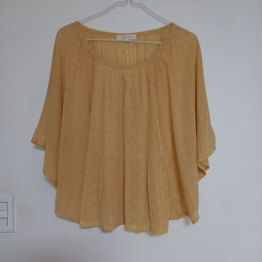 [BUNJANG] Vintage Yellow Dot Blouse / 빈티지 옐로우 도트 블라우스