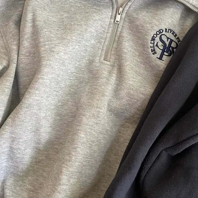 [SOLD OUT] 탑텐 하프집업 맨투맨 회색/네이비