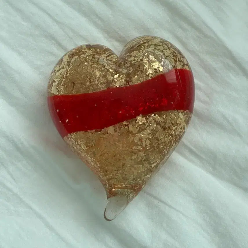 [BUNJANG] Vintage Heart Glass Paperweight / 빈티지 하트 유리 오브제 / 페이퍼웨이트 / 감성 소품