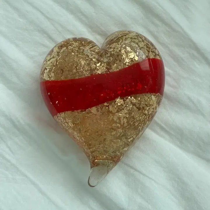 [BUNJANG] Vintage Heart Glass Paperweight / 빈티지 하트 유리 오브제 / 페이퍼웨이트 / 감성 소품