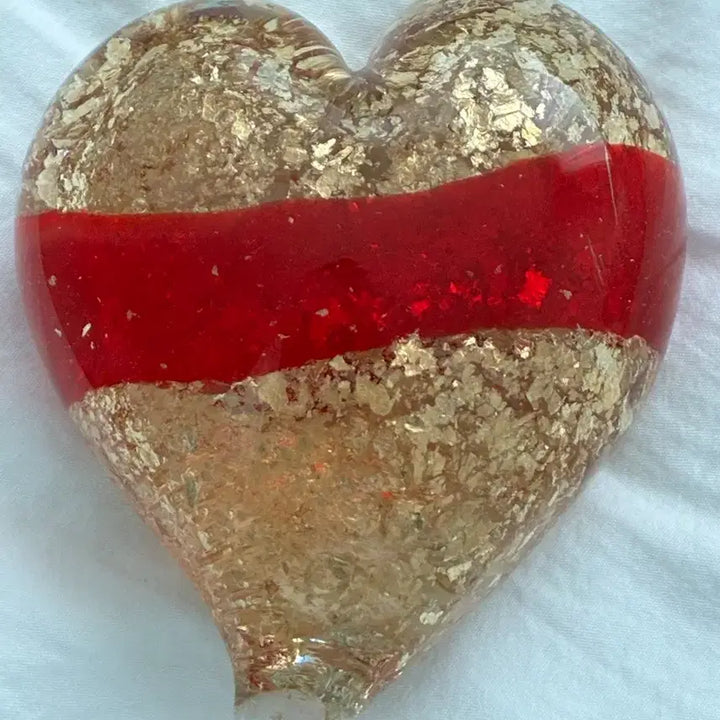 [BUNJANG] Vintage Heart Glass Paperweight / 빈티지 하트 유리 오브제 / 페이퍼웨이트 / 감성 소품