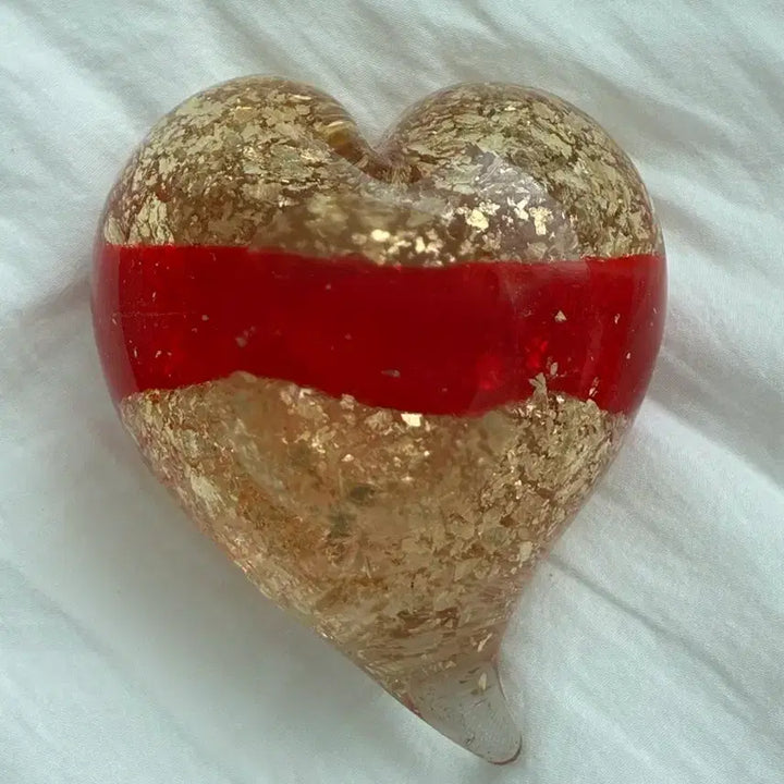 [BUNJANG] Vintage Heart Glass Paperweight / 빈티지 하트 유리 오브제 / 페이퍼웨이트 / 감성 소품