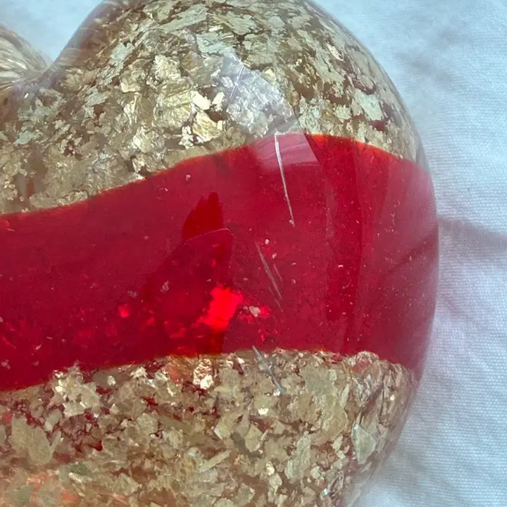 [BUNJANG] Vintage Heart Glass Paperweight / 빈티지 하트 유리 오브제 / 페이퍼웨이트 / 감성 소품