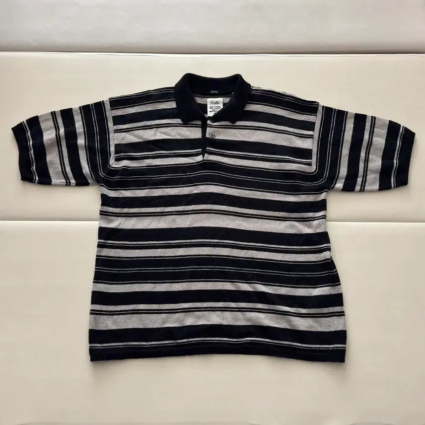 [SOLD OUT] 나나미카 스트라이프 폴로 니트 L