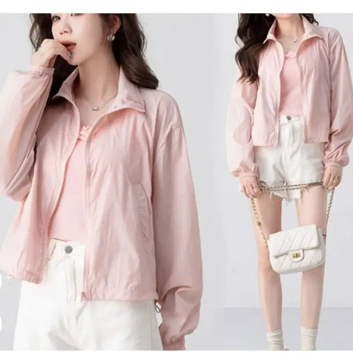 [BUNJANG] Pastel Semi Crop Windbreaker Jumper / 파스텔 세미 크롭 바람막이 점퍼(무료배송)