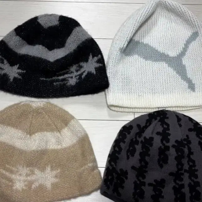 [BUNJANG] Nice Ghost Club and Puma Bundle Set of Beanies / 나이스고스트클럽 비니3개+푸마비니1개 일괄
