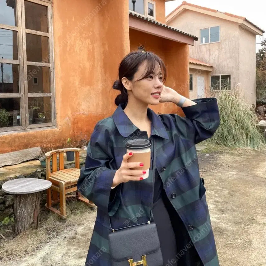 [BUNJANG] Fresh Label Tartan Check Coat / 프레쉬라벨 타탄체크 코트