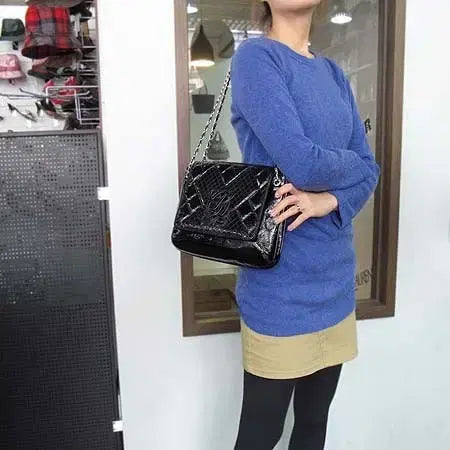 [BUNJANG] Louis Quatorze Enamel Silver Chain Shoulder Bag / 루이까또즈 에나멜 은장체인 숄더백
