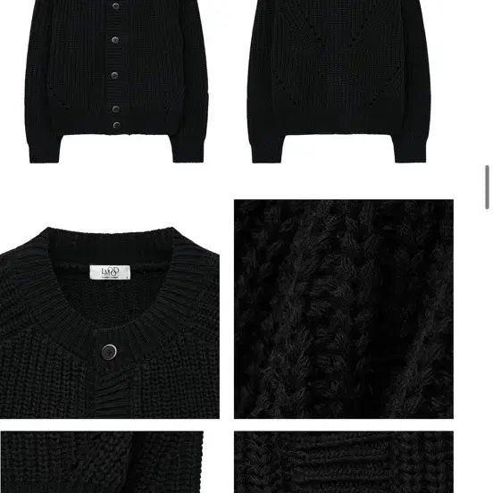 [BUNJANG] Elmood Bulky Crew Round Knit Cardigan Black / 엘무드 벌키 크루 라운드 니트 가디건 블랙 44사이즈