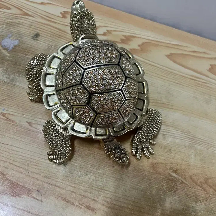 [BUNJANG] Jeweled Turtle Sculpture / 예쁜 보석이 박힌 크고 묵직한 거북조형 /요316