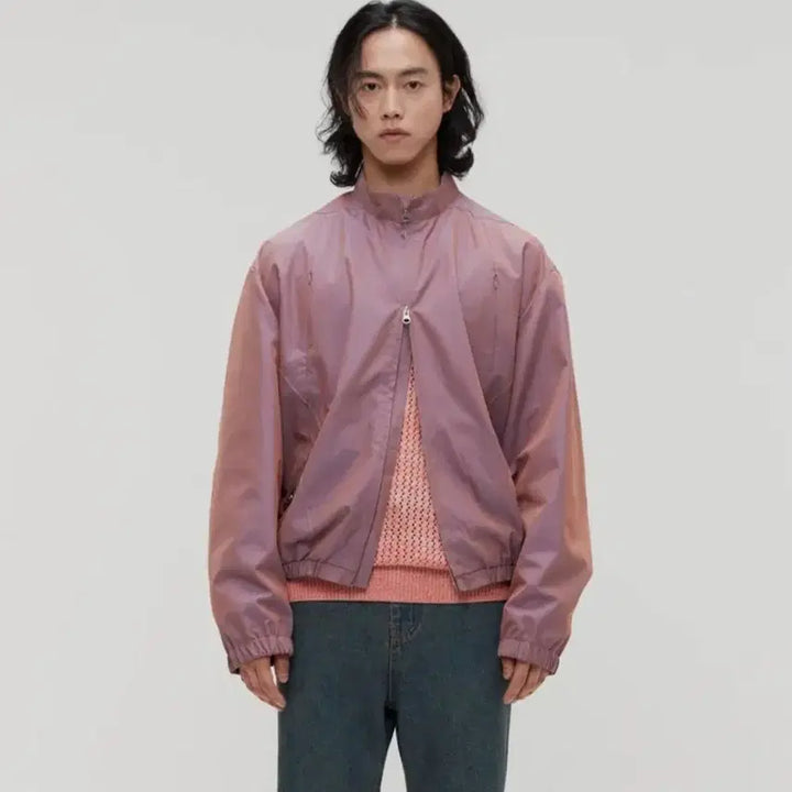 [BUNJANG] Lemard Two-Tone Low-Cut Banding Short Jacket (Indie Pink) / 르마드 투톤 로우컷 밴딩 숏 자켓 인디핑크 2