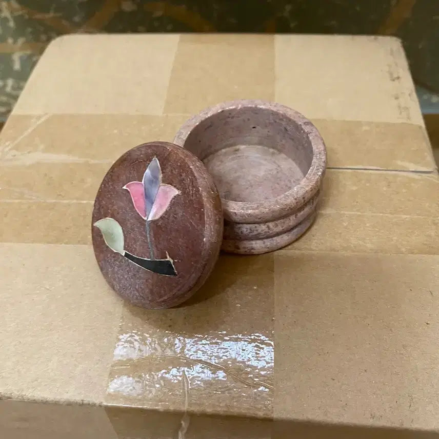 [BUNJANG] Unknown Floral Mother-of-Pearl Jewelry Box / 자개의 꽃문양의 보석합    /요316