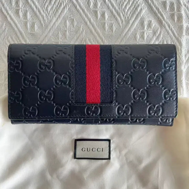 [BUNJANG] Gucci GG Navy Long Wallet / 구찌 GG 심블 네이비 장지갑 / 남녀공용 / 더스트백 포함