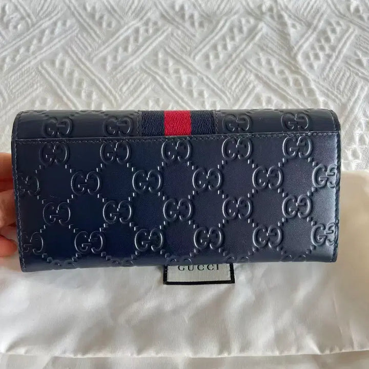 [BUNJANG] Gucci GG Navy Long Wallet / 구찌 GG 심블 네이비 장지갑 / 남녀공용 / 더스트백 포함