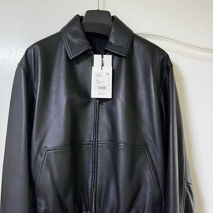 [BUNJANG] Theory Lambskin Cropped Bomber Leather Jacket / (새상품) 띠어리 램스킨 크롭 봄버 레더 자켓 115만 ->57만