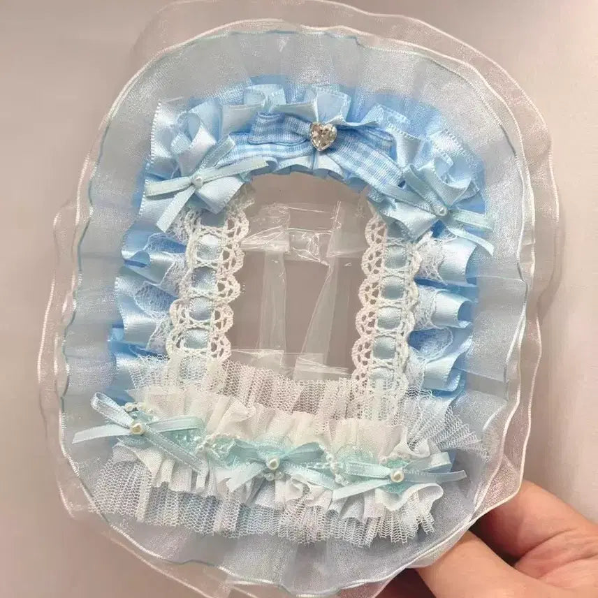 [SOLD OUT] 블루 레이스 탑꾸 탑로더 꾸미기 핸드메이드 포카홀더