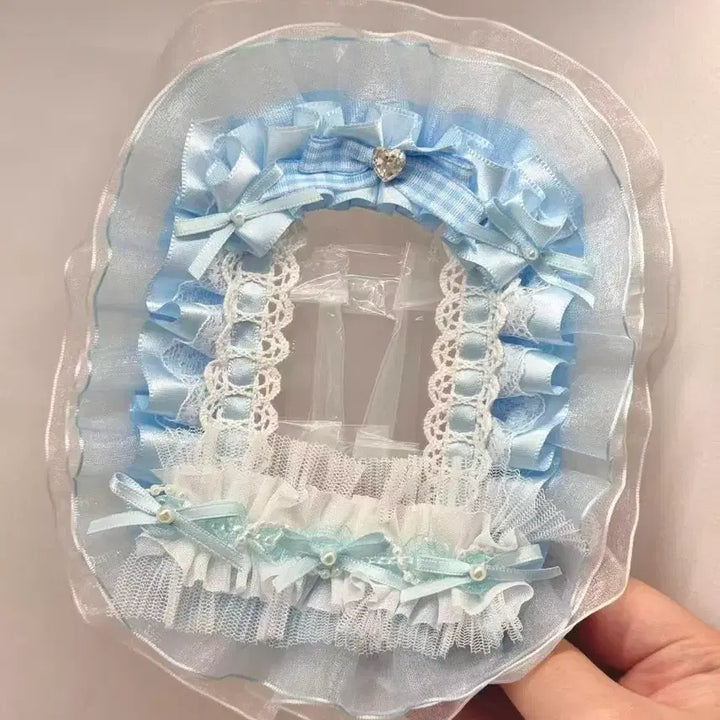 [SOLD OUT] 블루 레이스 탑꾸 탑로더 꾸미기 핸드메이드 포카홀더