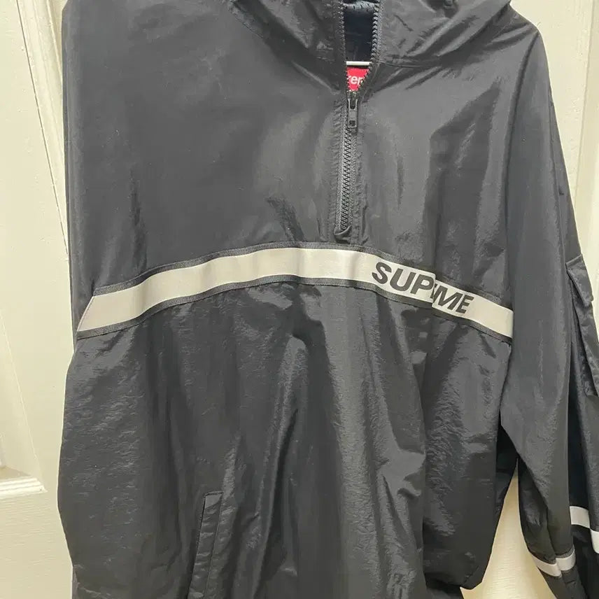 [BUNJANG] Supreme 3M Reflective Taping Anorak Jacket XL / 슈프림 3m 리플렉티브 테이핑 아노락 블랙 xl