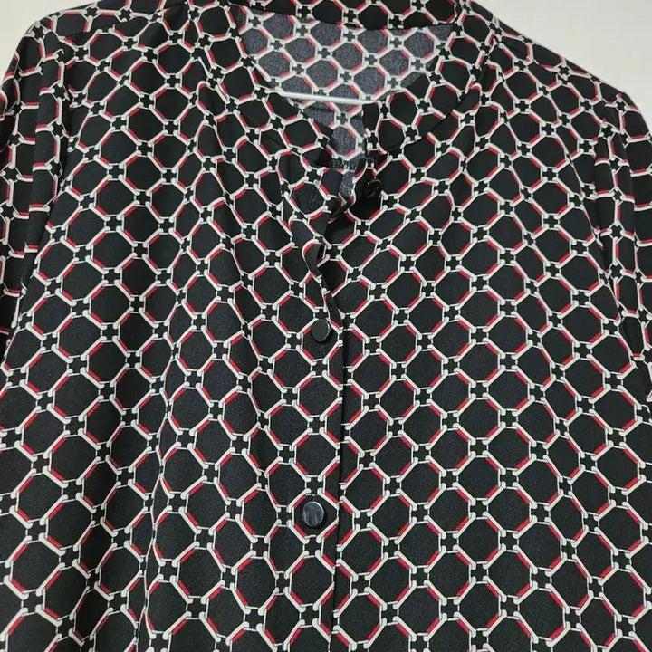 [BUNJANG] Andy &amp; Karen Pattern Black Long Shirt Dress / 앤디앤카렌 패턴 블랙 롱 셔츠 원피스 F