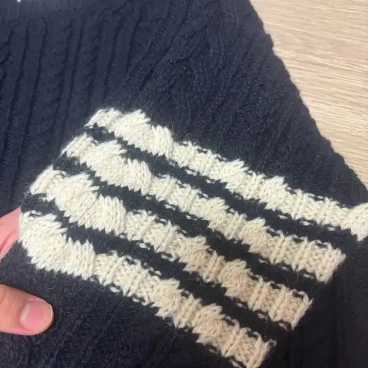 [BUNJANG] Thom Browne Donegal Cable Knit Sweater / [A급/신형/5] 톰브라운 네이비 아란 도네갈 케이블 니트 5사이즈 신형