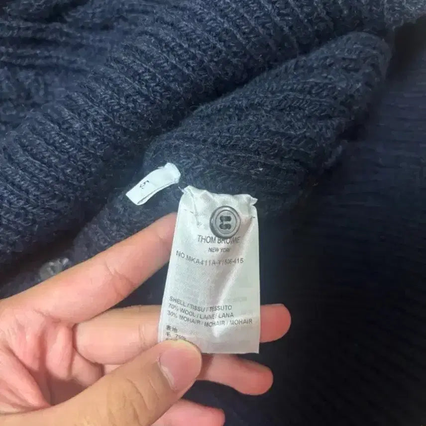 [BUNJANG] Thom Browne Donegal Cable Knit Sweater / [A급/신형/5] 톰브라운 네이비 아란 도네갈 케이블 니트 5사이즈 신형