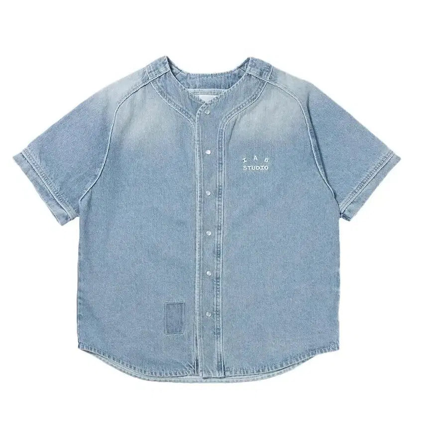 [BUNJANG] IAB Studio Denim Baseball Jersey XXL / IAB STUDIO  데님 베이스볼 저지 블루 XXL