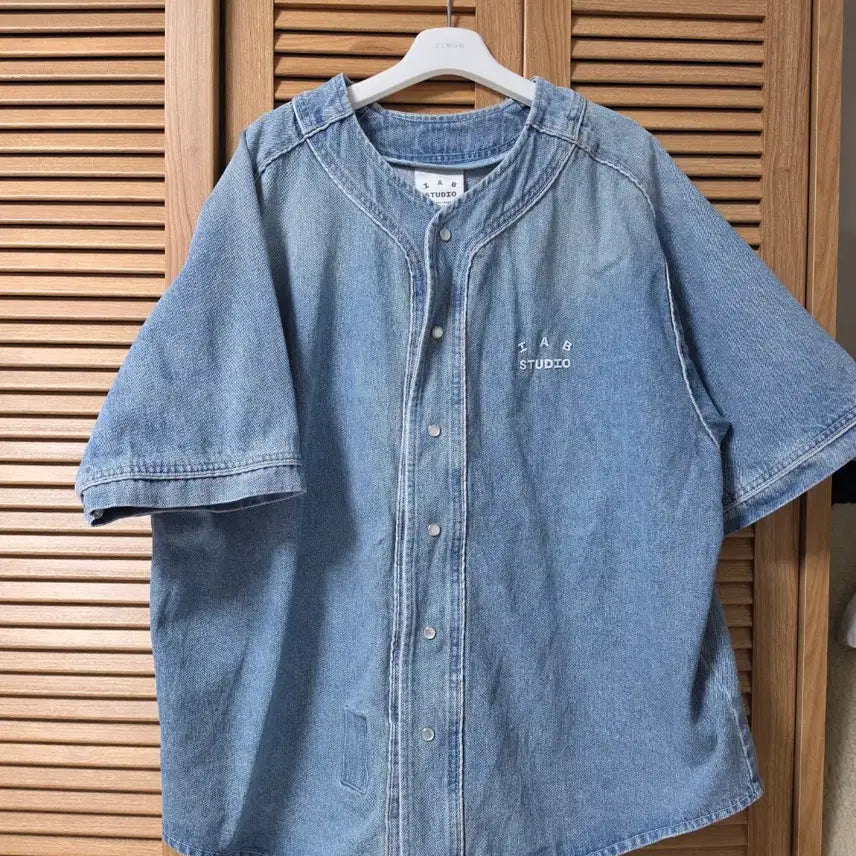 [BUNJANG] IAB Studio Denim Baseball Jersey XXL / IAB STUDIO  데님 베이스볼 저지 블루 XXL