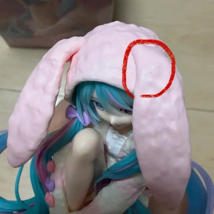 [BUNJANG] FuRyu Hatsune Miku Rabbit Pajama Noodles Stopper Figure Pink Ver / 후류 하츠네 미쿠 토끼 파자마 누들스토퍼 피규어 핑크 ver