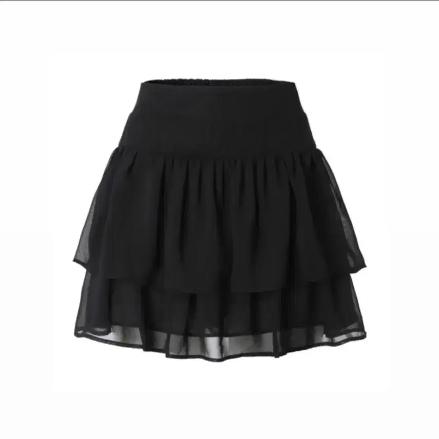 [BUNJANG] 3 Times Swan Chiffon Skirt Black / 쓰리타임즈 스완 쉬폰 스커트 블랙