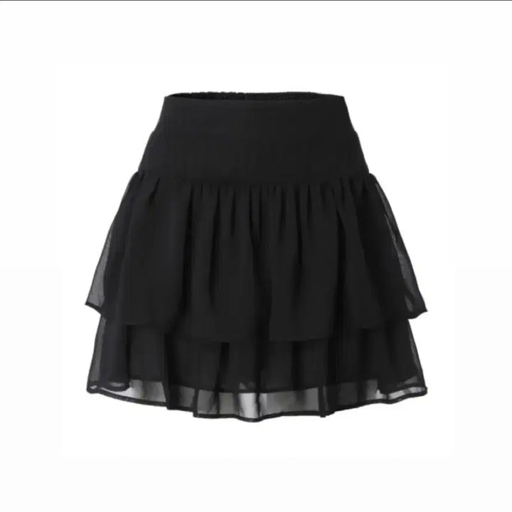 [BUNJANG] 3 Times Swan Chiffon Skirt Black / 쓰리타임즈 스완 쉬폰 스커트 블랙