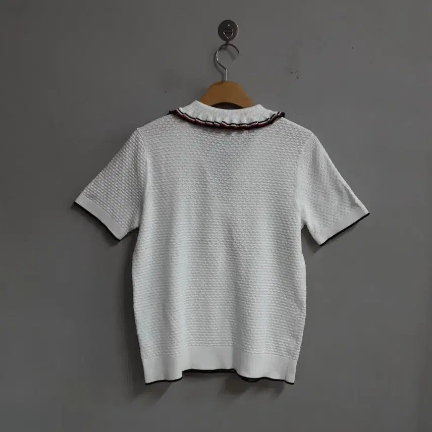 [SOLD OUT] 택새상품) 타미힐피거 화이트 카라 반팔 니트 M