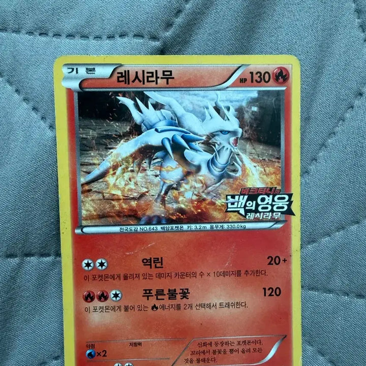 [BUNJANG] Reshiram Promo Card Limited Edition / 백의영웅 레시라무 한정판 프로모 카드