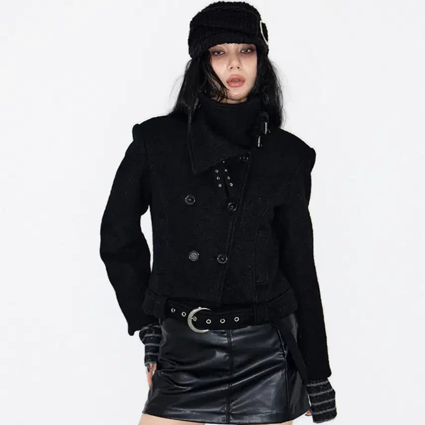 [BUNJANG] Noting Double Belted High-Neck Coat / 낫노잉 Double Belted High-Neck Coat