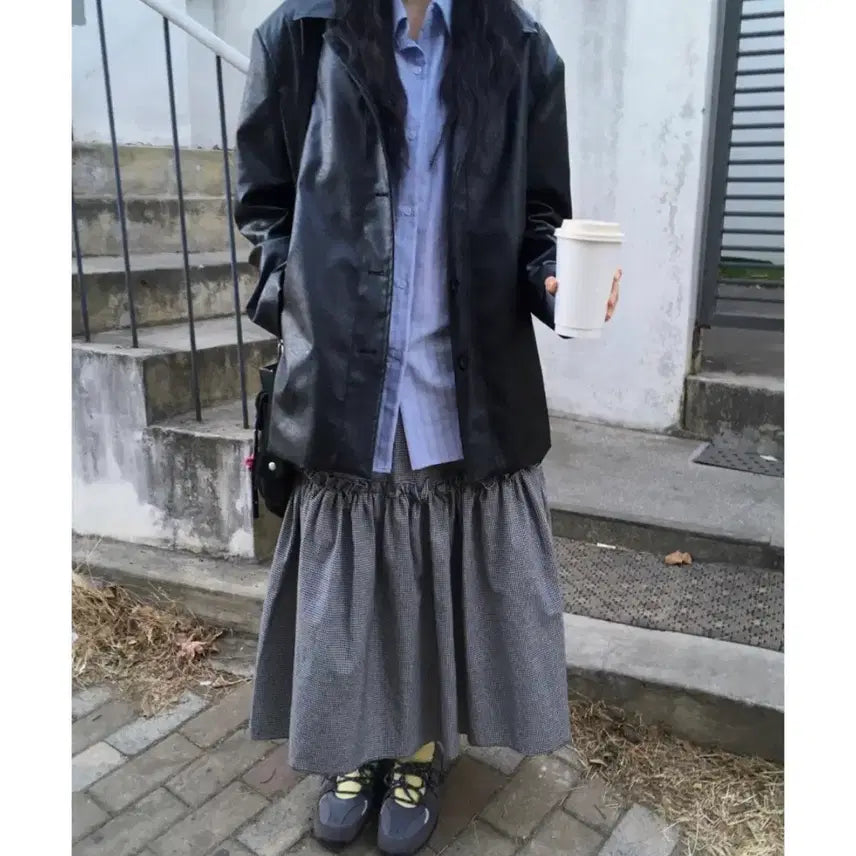 [BUNJANG] Ounmind Shibuya Check Skirt Black / 오운마인드 시부야 체크 스커트 블랙