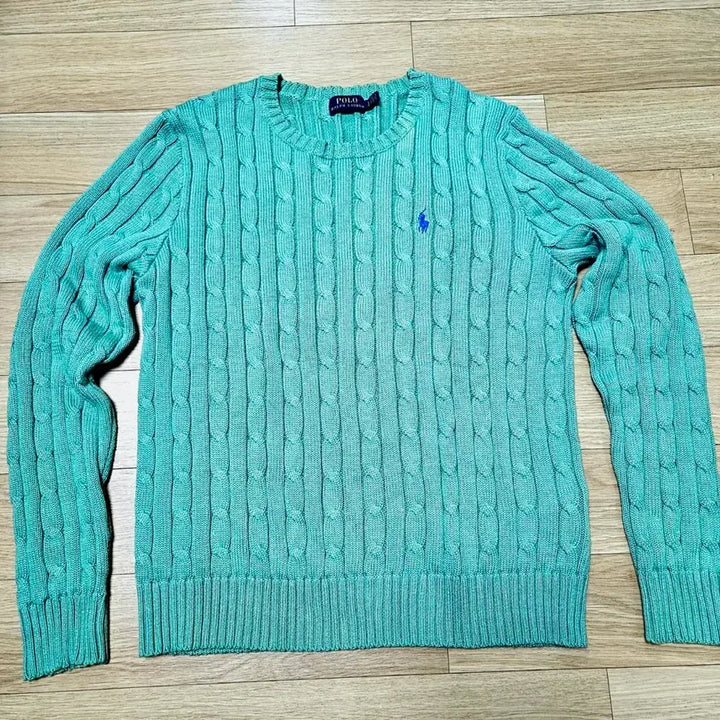 [BUNJANG] Polo Ralph Lauren Cable Knit Sweater Mint / 폴로 랄프로렌 케이블 니트 민트색