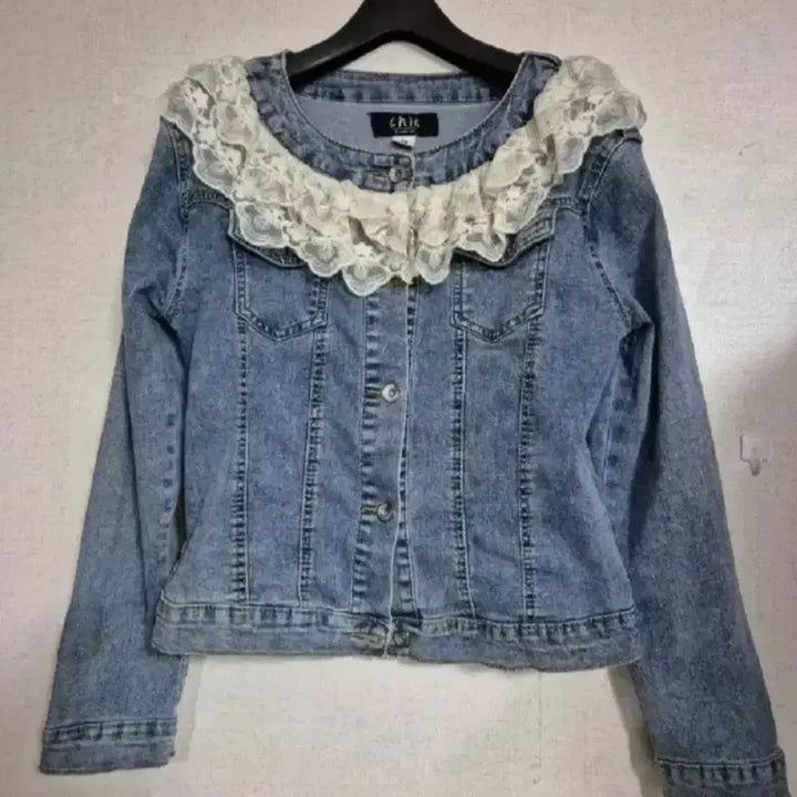[BUNJANG] Lace Denim Jacket / 레이스 데님 청자켓 스판짱짱 청자켓