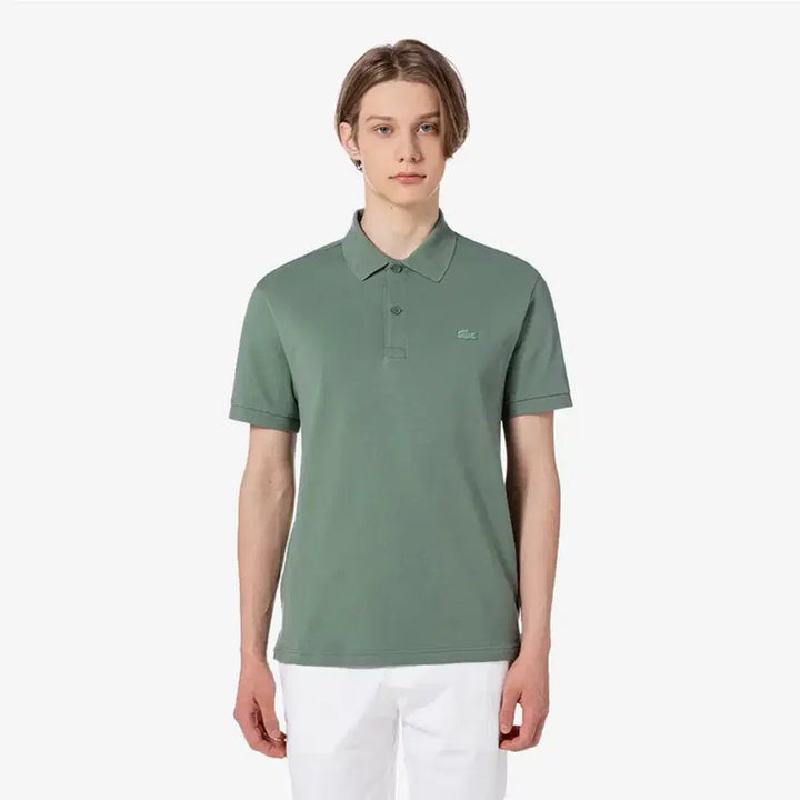 [BUNJANG] Lacoste Polo Shirt Dark Khaki / 미개봉 라코스테 컬러크록 폴로 피케티 반팔 100 다크카키