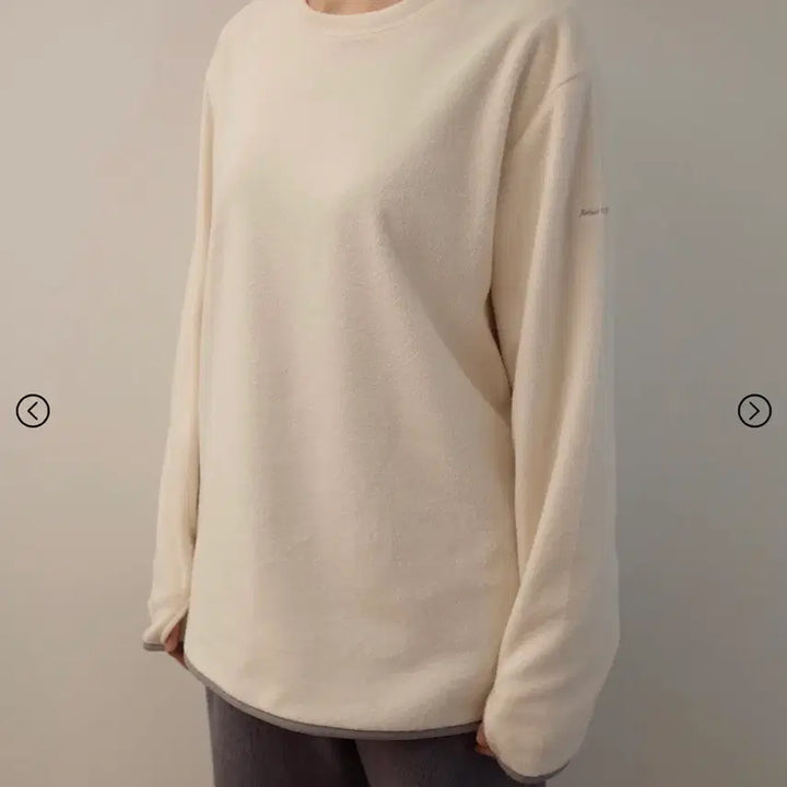 [BUNJANG] Jichoi Comfort 25-004 Fleece Long Sleeve Ivory Top / 지초이 컴포트 25-004 플리스 롱 슬리브 아이보리 1사이즈