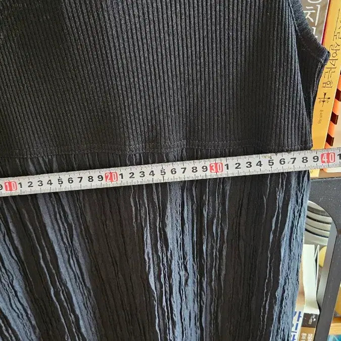 [BUNJANG] Black Sleeveless Long Dress / 블랙 롱 원피스 주름 텍스쳐 슬리브리스