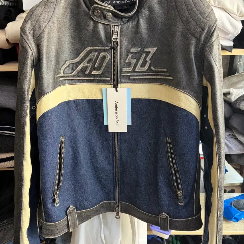 [SOLD OUT] 앤더슨벨 레이싱 레더 자켓 awa591m(BLACK)