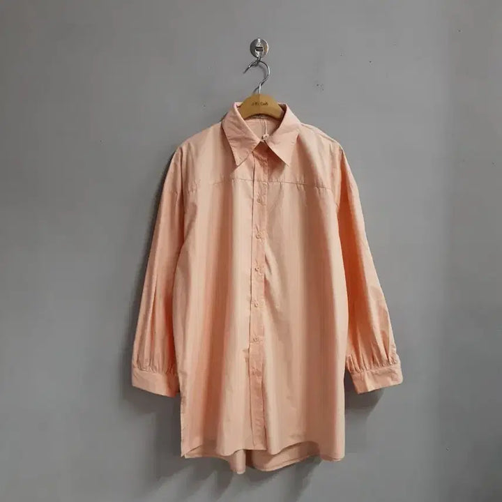 [SOLD OUT] 택새상품) Imvely 오버핏 피치 핑크 셔츠 free