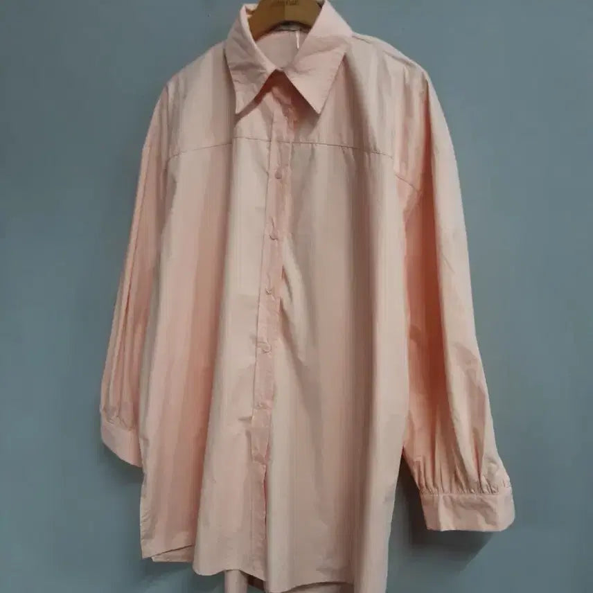 [SOLD OUT] 택새상품) Imvely 오버핏 피치 핑크 셔츠 free