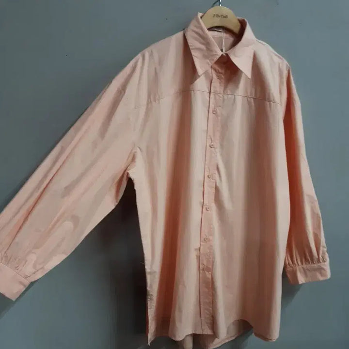 [SOLD OUT] 택새상품) Imvely 오버핏 피치 핑크 셔츠 free