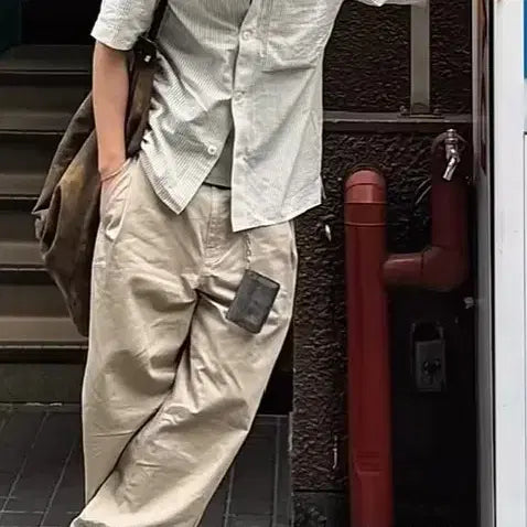 [SOLD OUT] 스트라이프 시어서커 셔츠 (아이보리 L 사이즈)